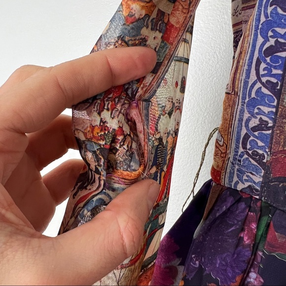 Rare Vintage California Calliope Contrasting Printed Long Dress - Picture 9 of 9